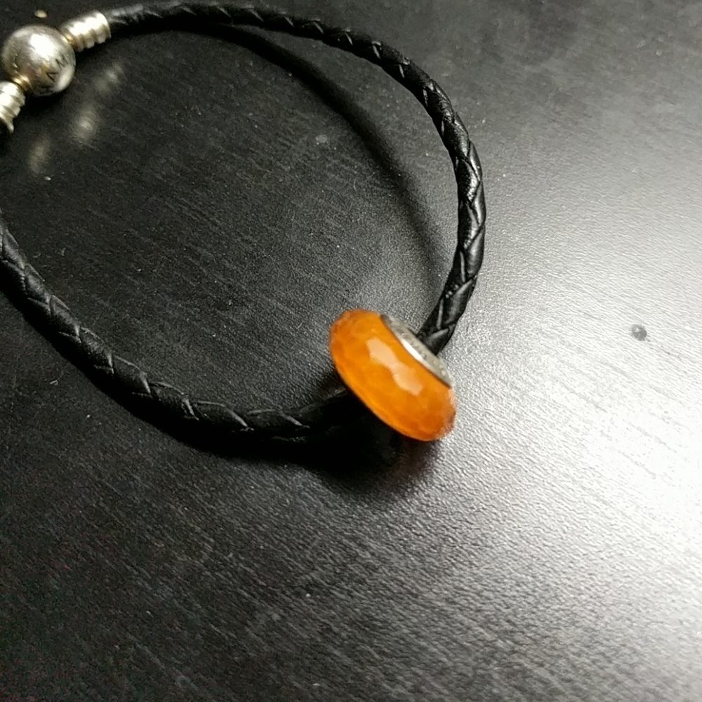 Pandora Orange Glass Bead